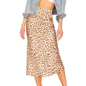 Free People Normani Leopard Midi Skirt